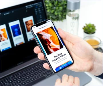 laptop's and phone's screen with our site