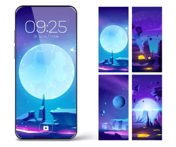 phone's screen with our illustration designs